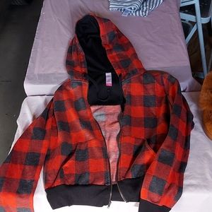 Red and black plaid jacket
